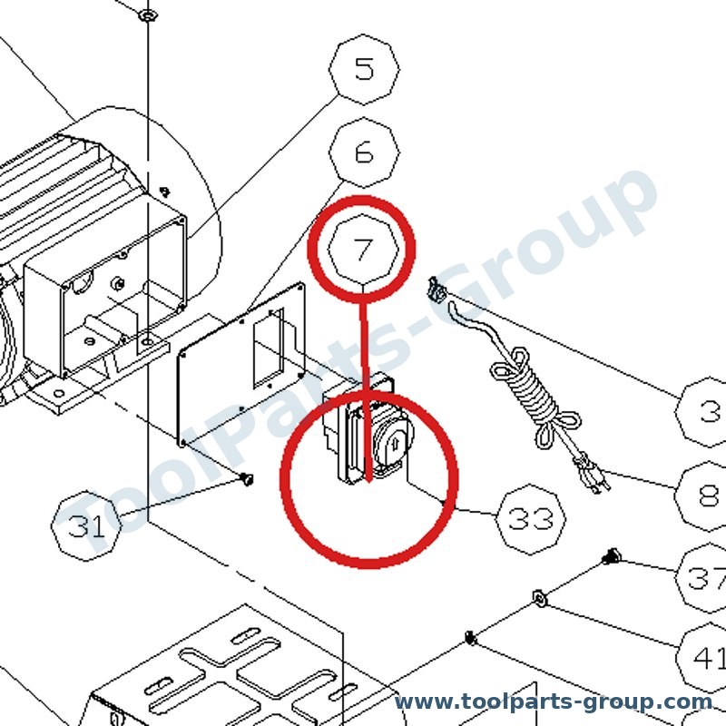 JET 170254B – Ersatzteil – Pos. 7 Magnetschalter 400V 3PH für DC-1100A/DC-1100CK, DC-1100A, DC-1100CK