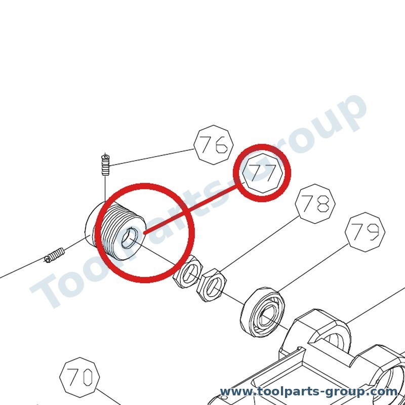 JET 200308 – Ersatzteil – Aufnahmedorn Riemenscheibe Pos. 77 für JTS-250