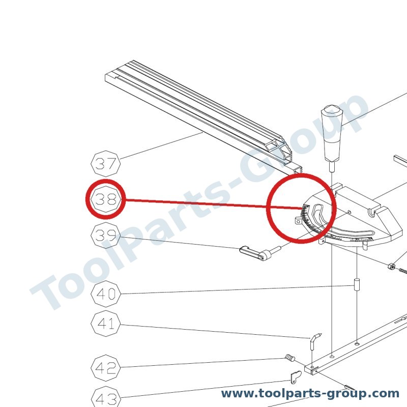 JET 200416 – Ersatzteil – Gehrungsanschlag Body für JTS-250