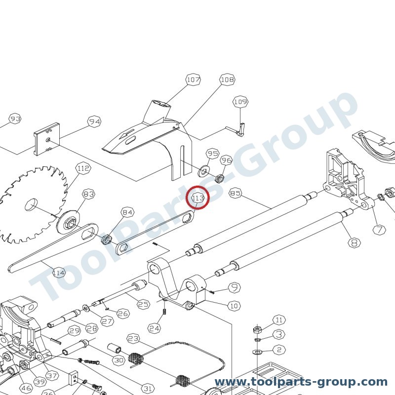 JET 200542 – Ersatzteil – Arbro Mutter Wrench Pos. 113 für JTS-250