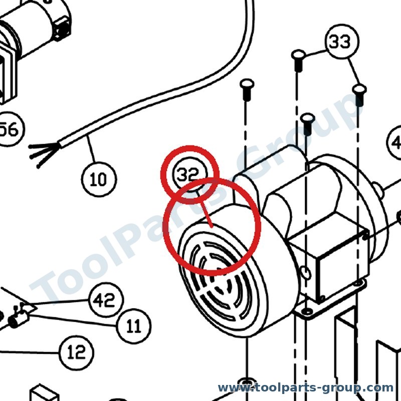 JET 2244PRO3-432E – Ersatzteil – Motor Tefc Pos. 32 für JBS-22