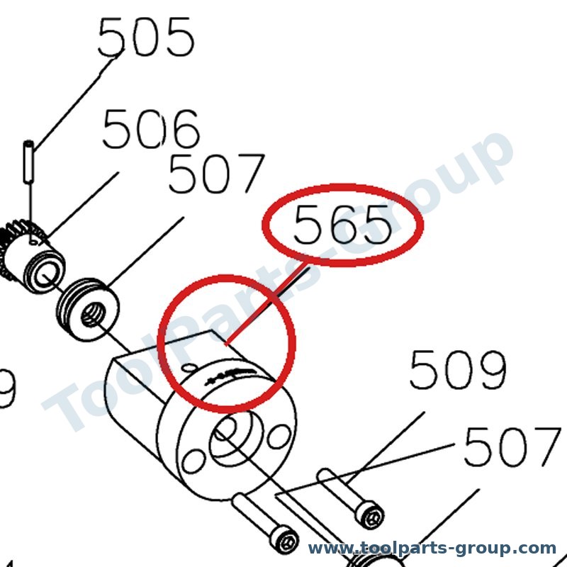 JET 947VA-565 – Ersatzteil – Long Leadscrew Halter Pos. 508 für BD-947VA