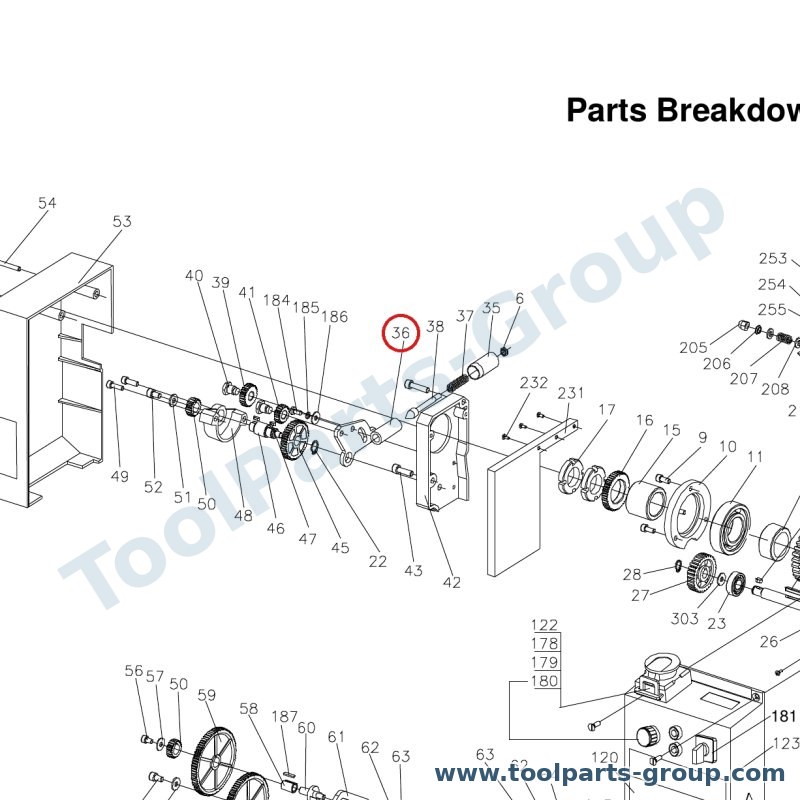 JET BD7-036 – Ersatzteil – Griff Mount Pos. 36 für BD-7