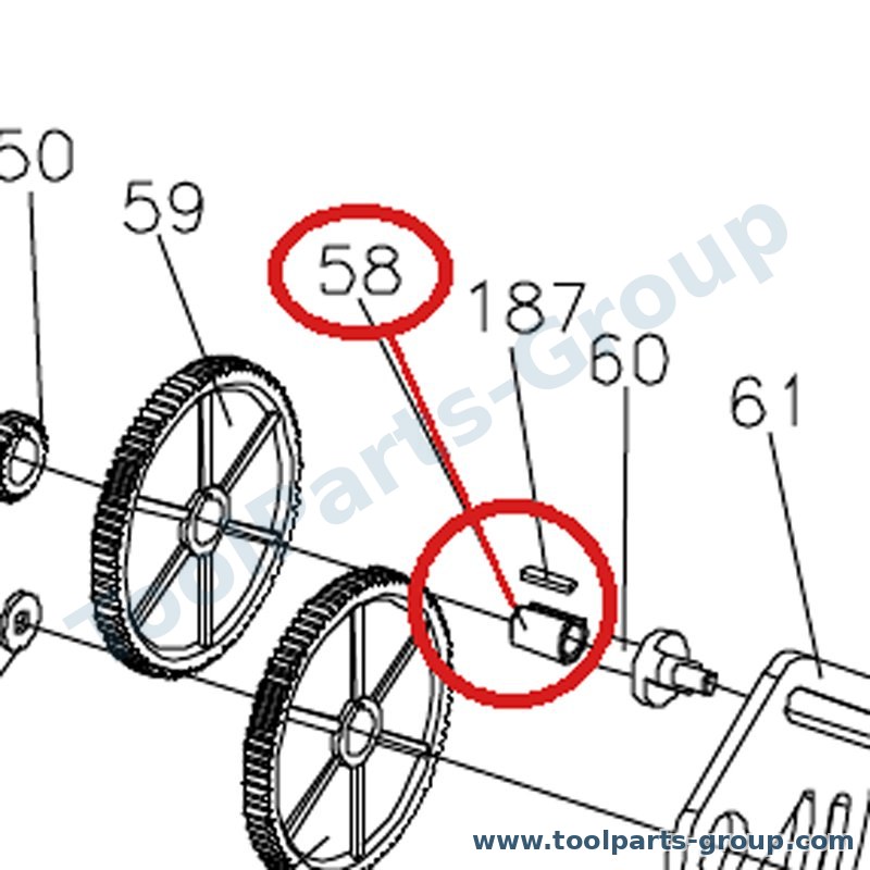 JET BD7-058 – Ersatzteil – Buchse W/Passfeder Pos. 58+187 für BD-7