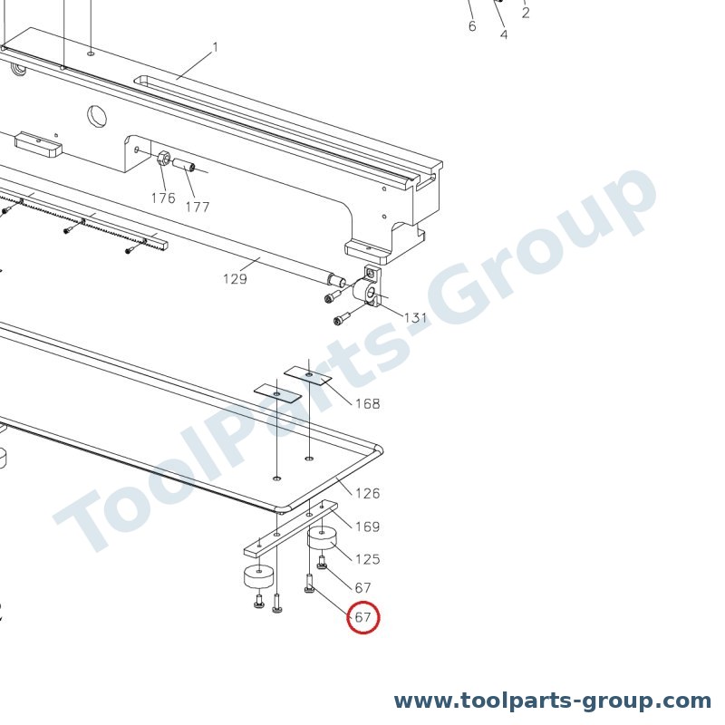 JET BD7-067 – Ersatzteil – Schraube M6X16MM Pos. 67 für BD-7