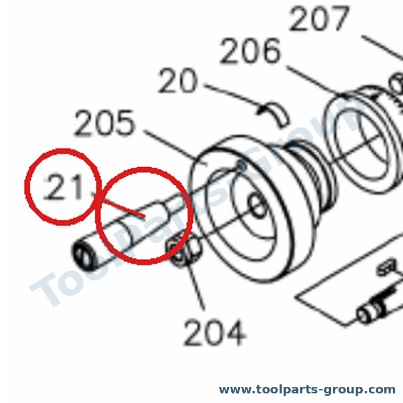 JET BD8-021 – Ersatzteil – Long Griff M6X50MM Pos. 21 für BD-8, BD-8-M