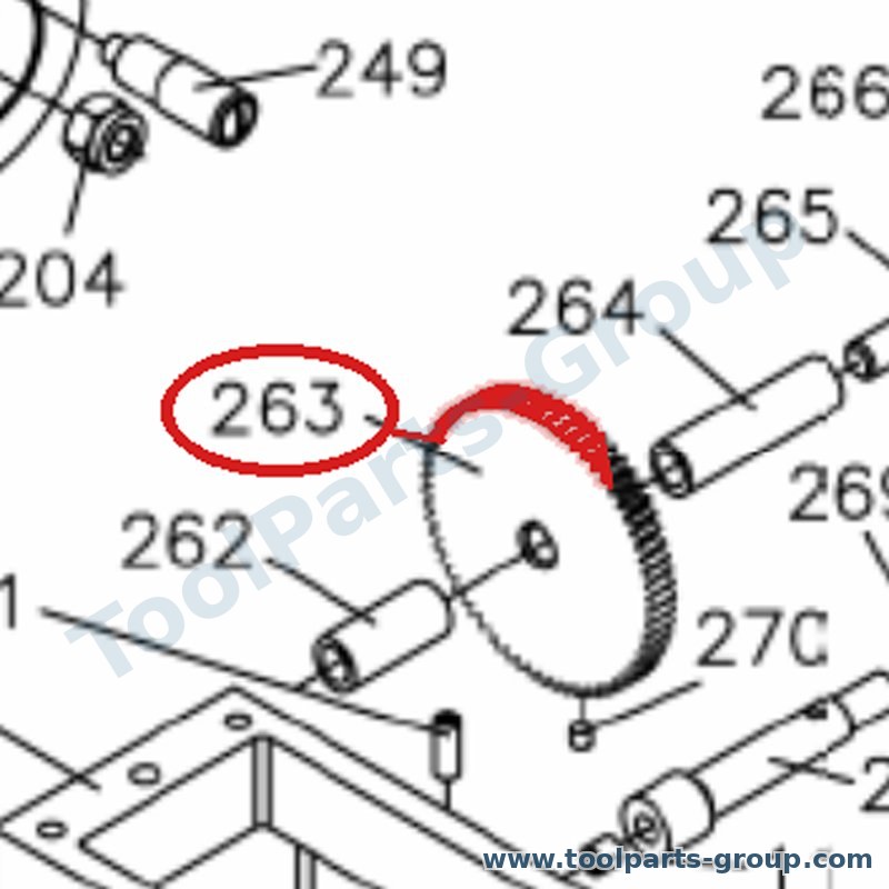 JET BD8-263 – Ersatzteil – Schaft Zahnrad für BD8