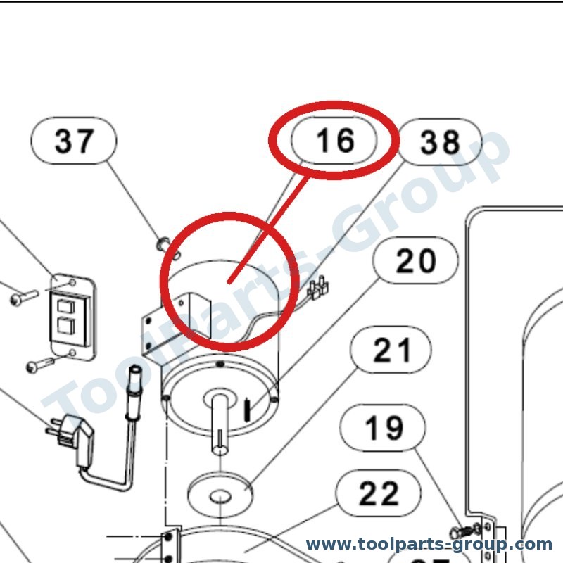 JET DC900A-016 – Ersatzteil – Motor komplett Baugruppe. 230V Pos. 16 für DC-900A