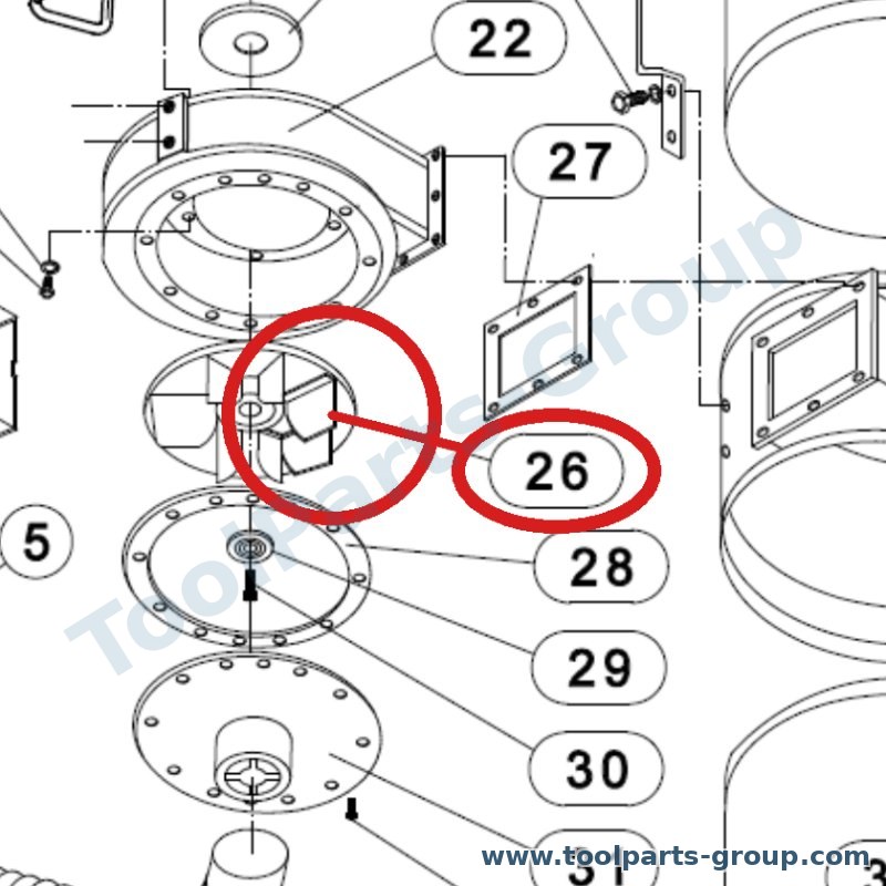 JET DC900A-026 – Ersatzteil – Impeller Pos. 26 für DC_900A, DC-900A
