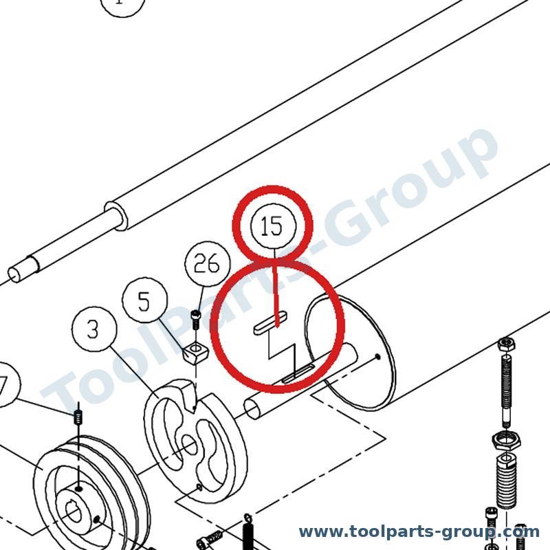 JET DDS225-115 – Ersatzteil – Passfeder 8X7X50 Pos. 15 für DDS-225