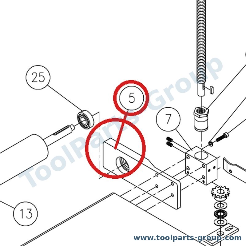 JET DDS225-205 – Ersatzteil – Supportbracket rechts-hinten Pos. 5 für DDS-225