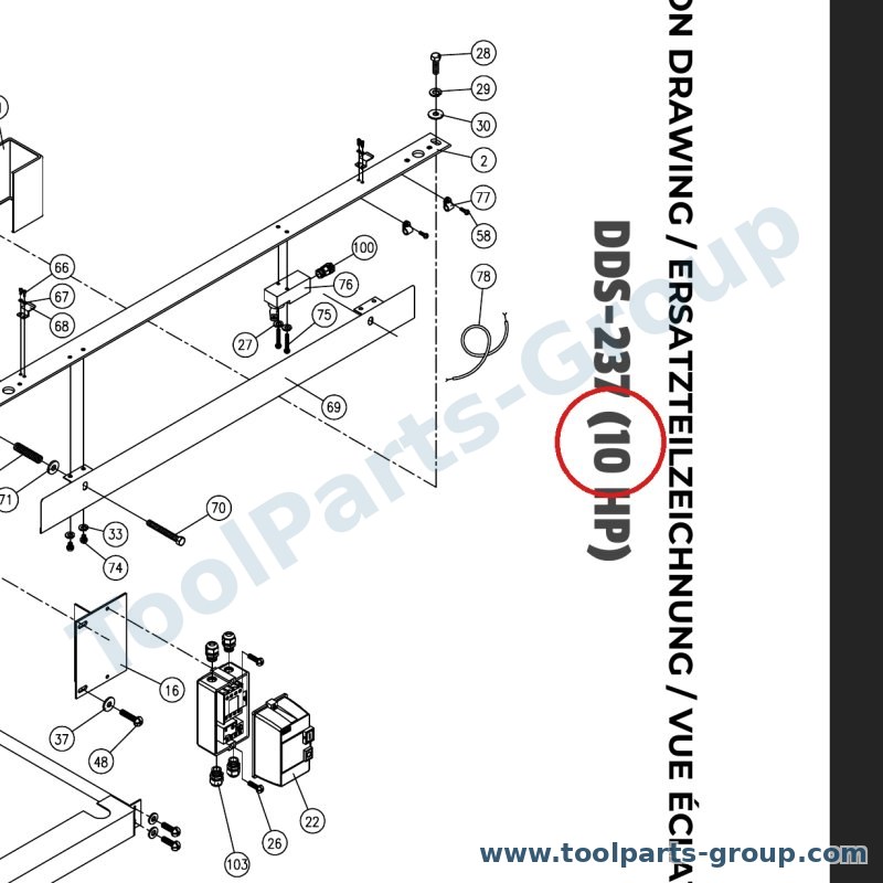JET DDS225-310 – Ersatzteil – Zylinder Pos. 310 für DDS-225