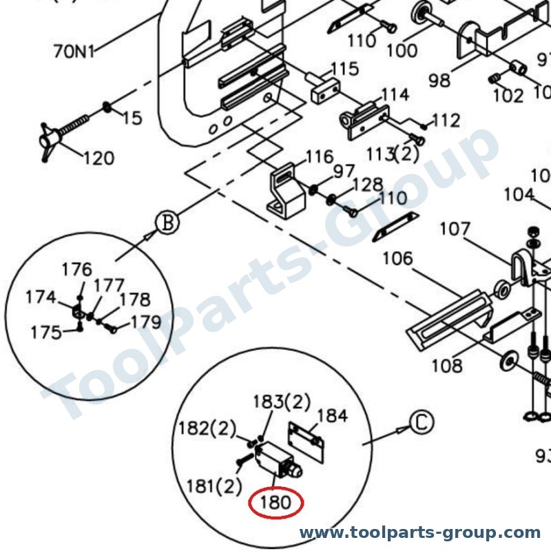JET HVBS7MW-180E – Ersatzteil – Endschalter für HVBS-712K, 712K