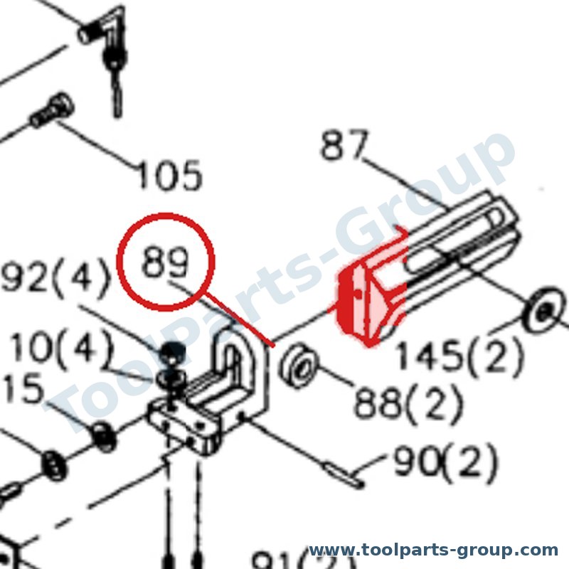 JET HVBS7MW-89 – Ersatzteil – Adjustable Sägeblatt Seat (rechts) Pos. 89 für HVBS-7MW, JWBS-7MW