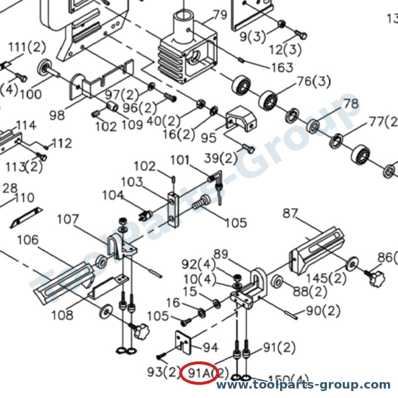 JET HVBS7MW-91A – Ersatzteil – Center Welle Baugruppe Pos. 91A für HVBS-7MW