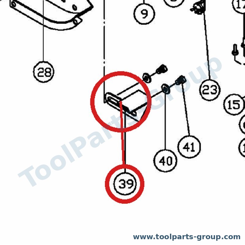 JET JBG200-39 – Ersatzteil – Werkzeugauflage links, 3 MM für JBG-200