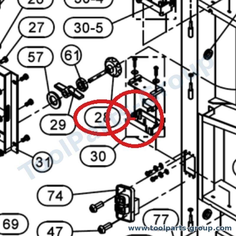 JET JBS12-028 – Ersatzteil – Sägeblatt Tracking Knopf Pos. 28 für JBS-12