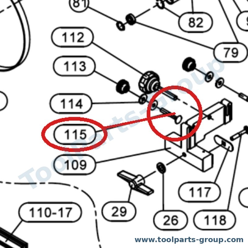 JET JBS12-115 – Ersatzteil – Carriage Schraube M6X40 Pos. 115 für JBS-12