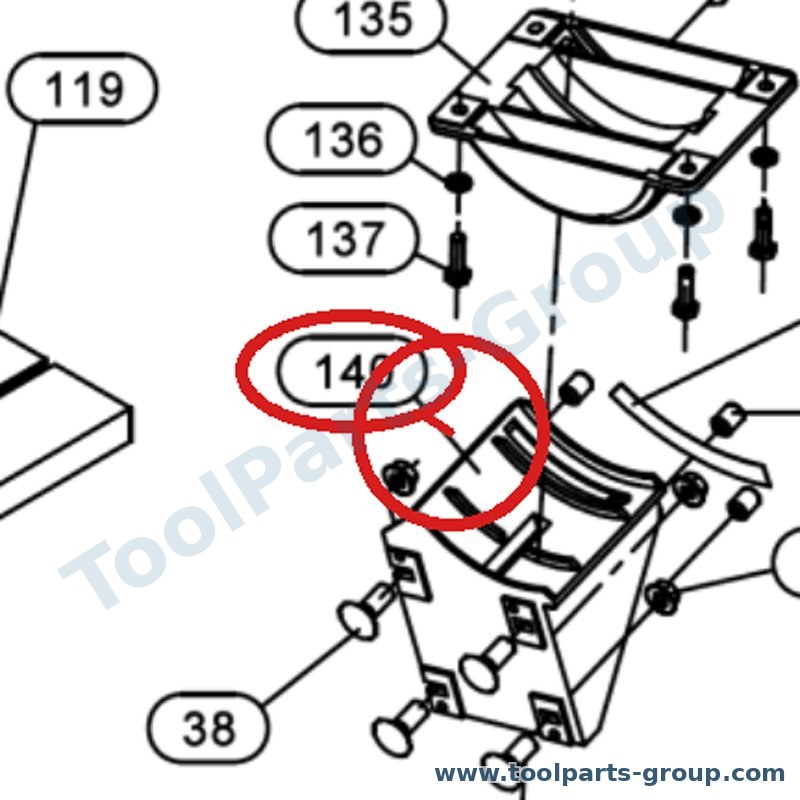JET JBS12-140 – Ersatzteil – Tisch Trunion unten Pos. 140 für JBS-12
