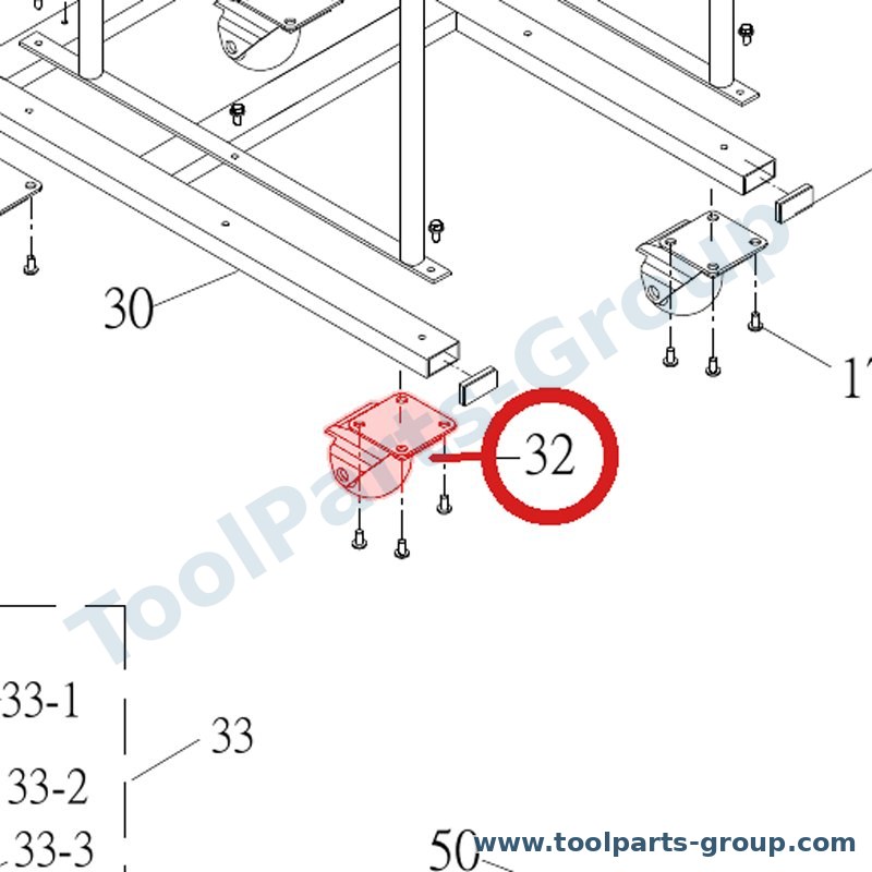 JET JCDC2-32 – Ersatzteil – Swivel Caster DIAM2 Pos. 32 für JCDC-2