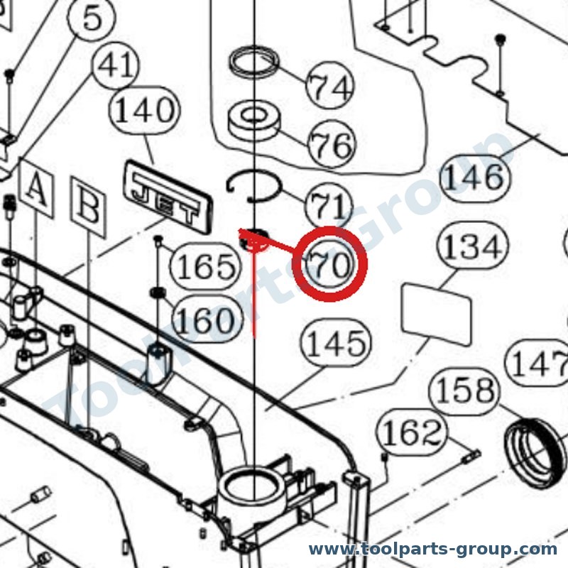 JET JDP15F-070 – Ersatzteil – Kunststoff Hülse Pos. 70 für JDP-15B