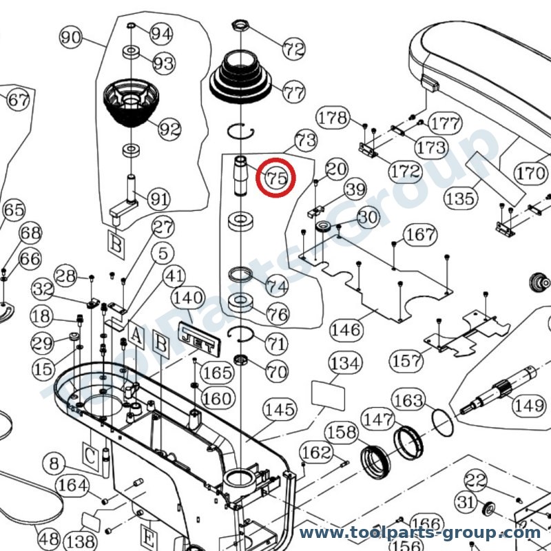 JET JDP15F-075 – Ersatzteil – Antrieb Hülse Pos. 75 für JDP-15B