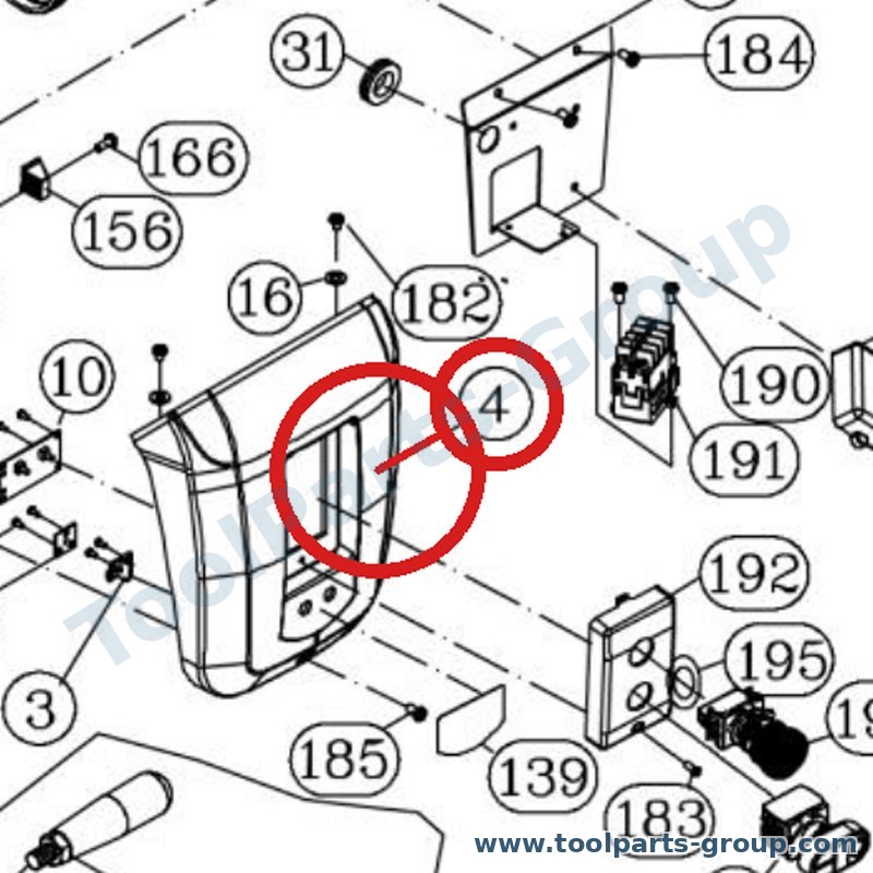 JET JDP17-004R – Ersatzteil – vorn Gehäuse Pos. 4 für JDP-17