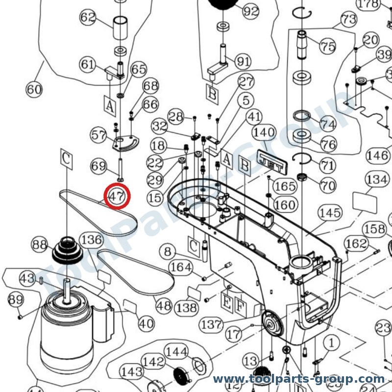 JET JDP17-036 – Ersatzteil – Poly Keilriemen Pos. 36 (4PJ690) für JDP-17