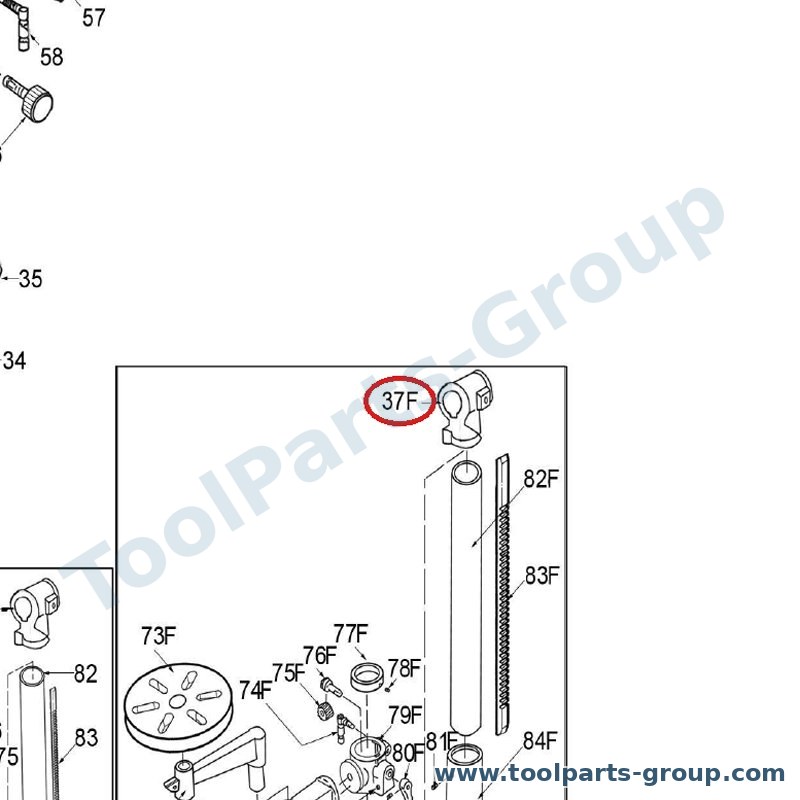 JET JDR34-037F – Ersatzteil – Führung-Column für JDR-34F