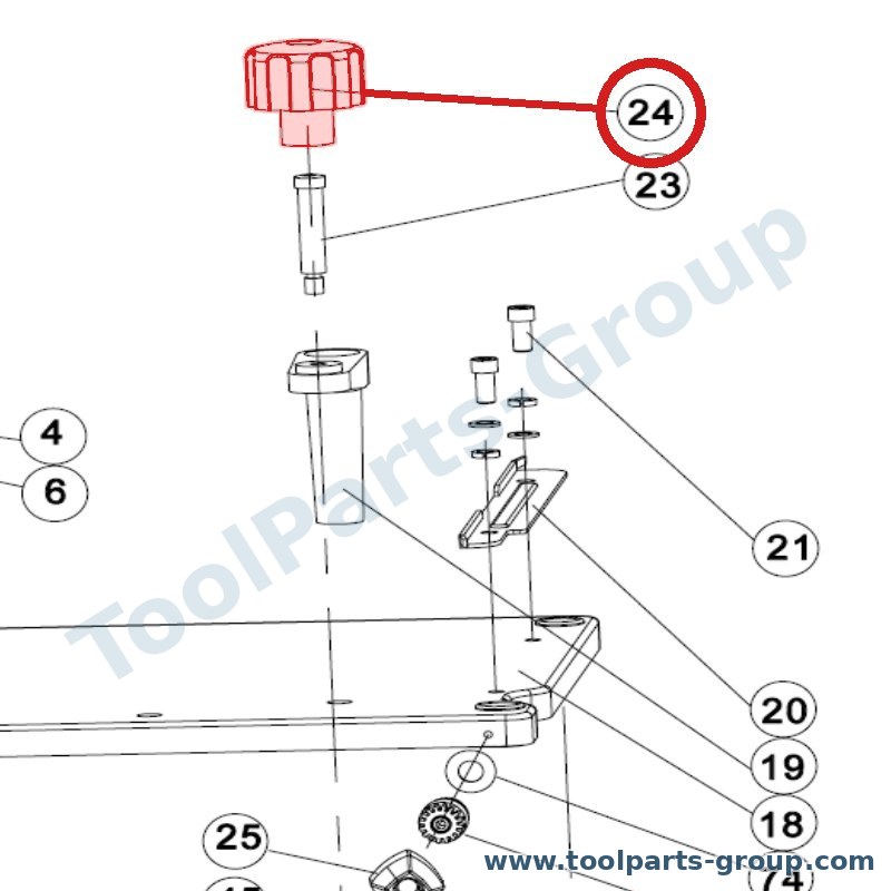 JET JJP8BT-24 – Ersatzteil – Knopf Pos. 24 für JPT-8B, JPT-10B, JPT-10B/8B