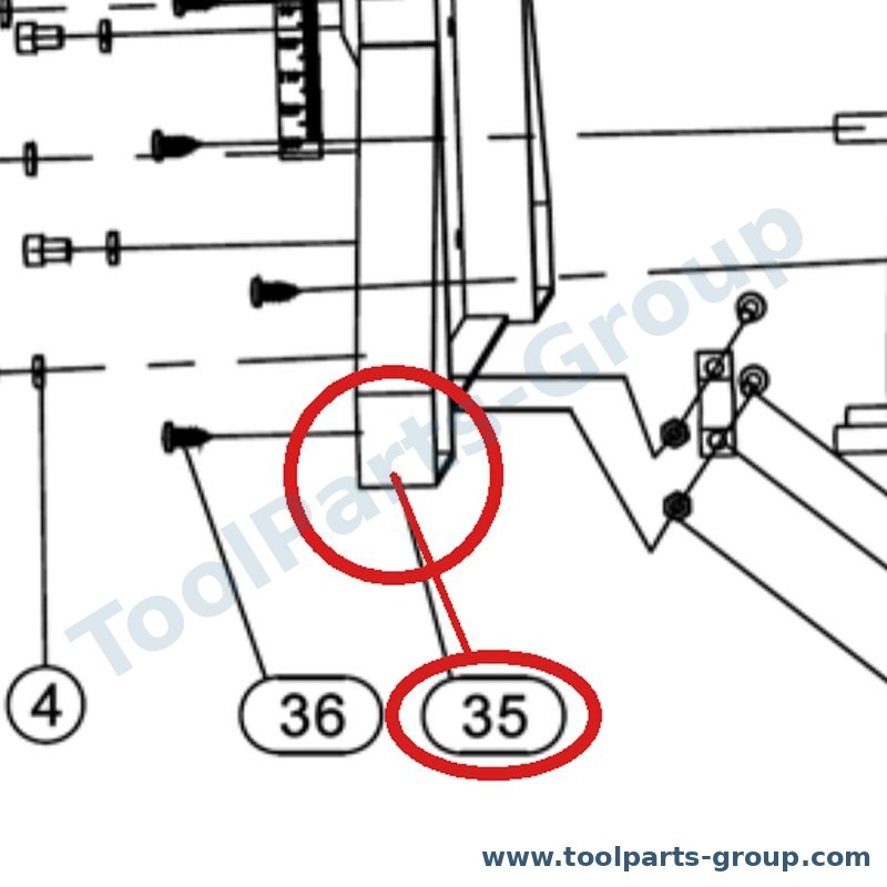JET JJP8BT-35 – Ersatzteil – hinten Halter Pos. 35 für JPT-10B