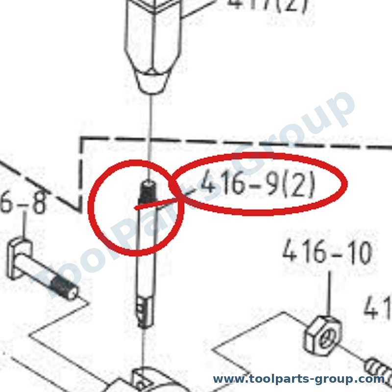 JET JMD45PF-416-9 – Ersatzteil – Knopf W/Welle Pos. 416-9 für JMD-45PF