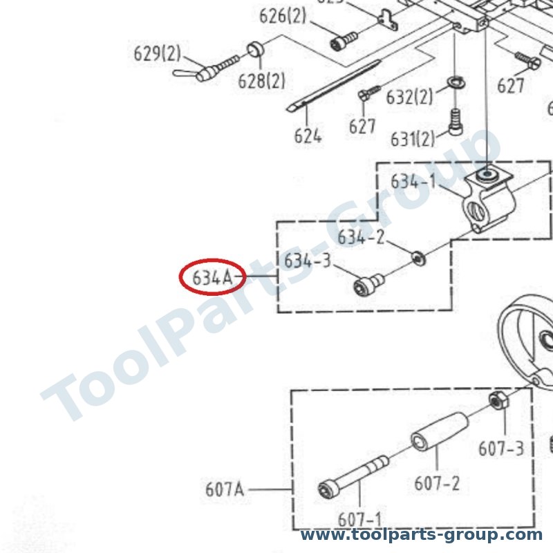 JET JMD45PF-634 – Ersatzteil – Acme Mutter Baugruppe. Pos. 634A für JMD-45PF