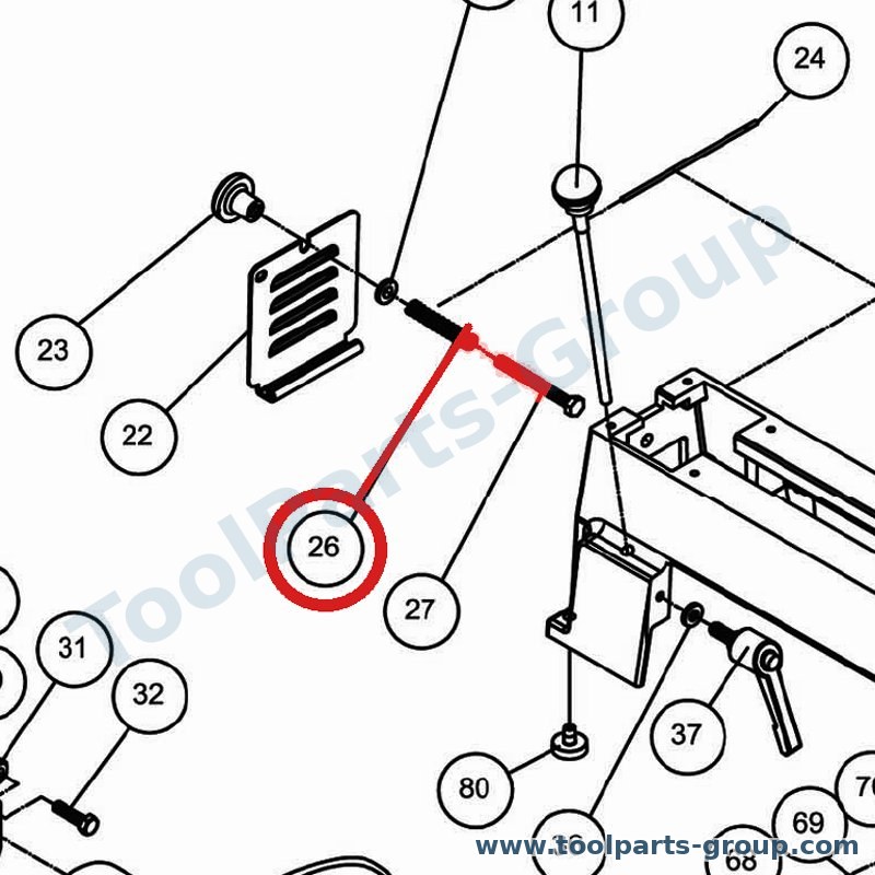 JET JML-26 – Ersatzteil – Feder Pos. 26 für JWL-1220
