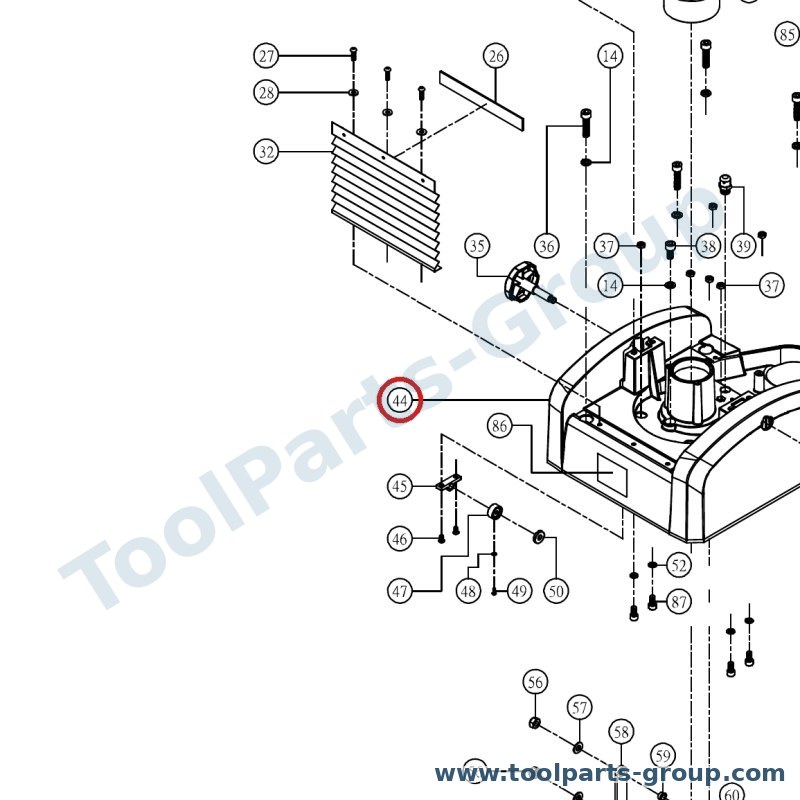 JET JOSS-S-144 – Ersatzteil – Quill Gehäuse Pos. 44 Joss-S für S-144