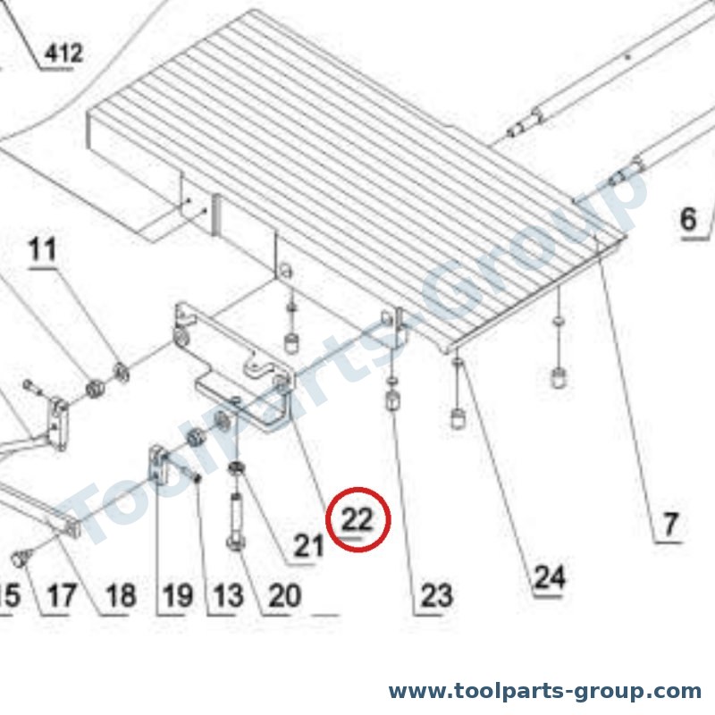 JET JPT310-022 – Ersatzteil – Outfeedtablebracketleft für JPT-310, JTS-310