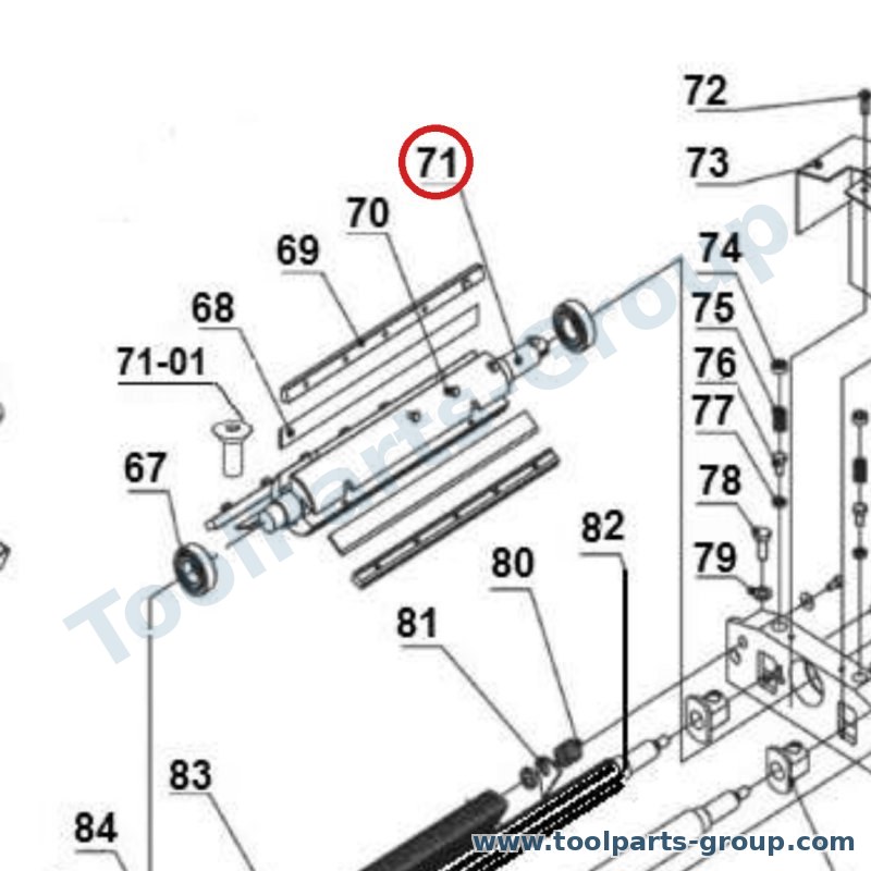 JET JPT310-071CBA – Ersatzteil – Fräser Block komplett Baugruppe.Pos. 68 zu 71 für JPT-310