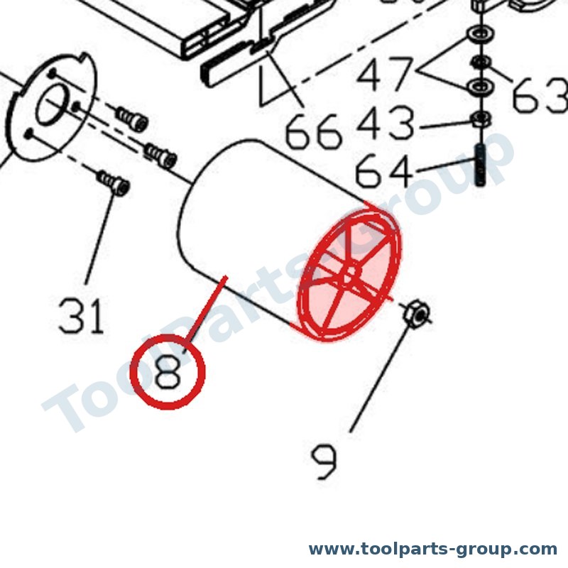 JET JSG96-208 – Ersatzteil – Antrieb Drum Pos. 8 für JSG-96