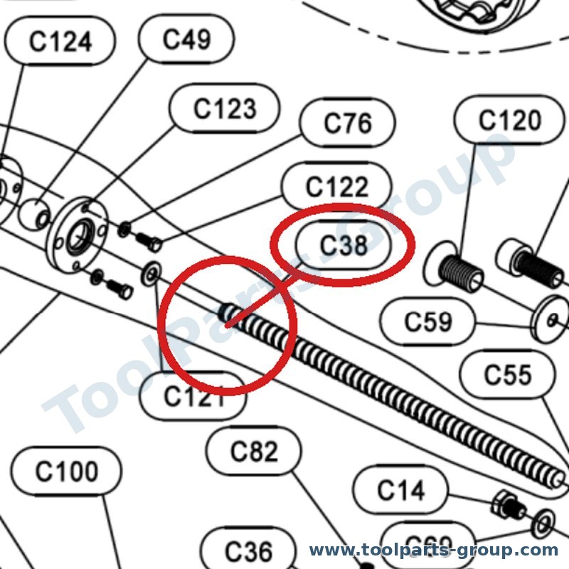 JET JTSS1600-C38 – Ersatzteil – Vis Sans Fin für JTSS-1600
