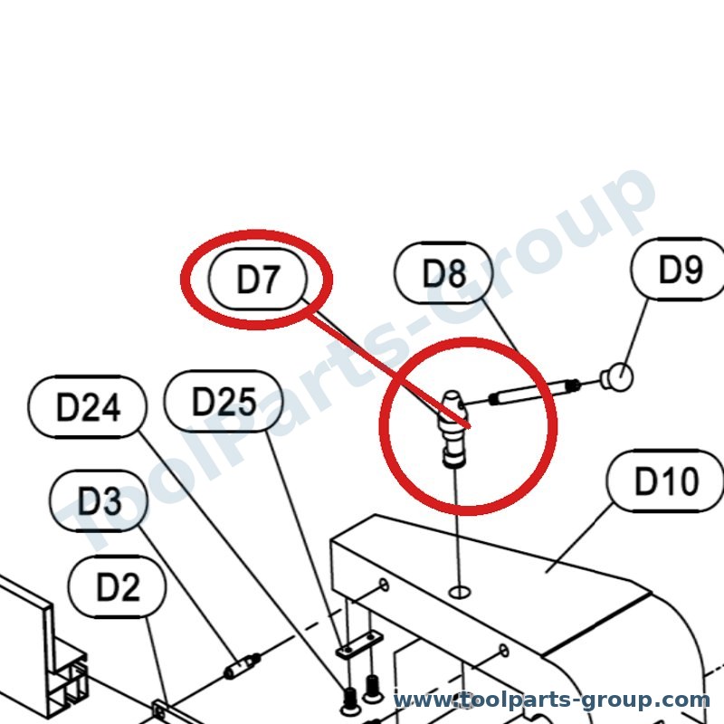 JET JTSS1600-D07 – Ersatzteil – L Type Aluminum Locking Welle für JTSS-1600