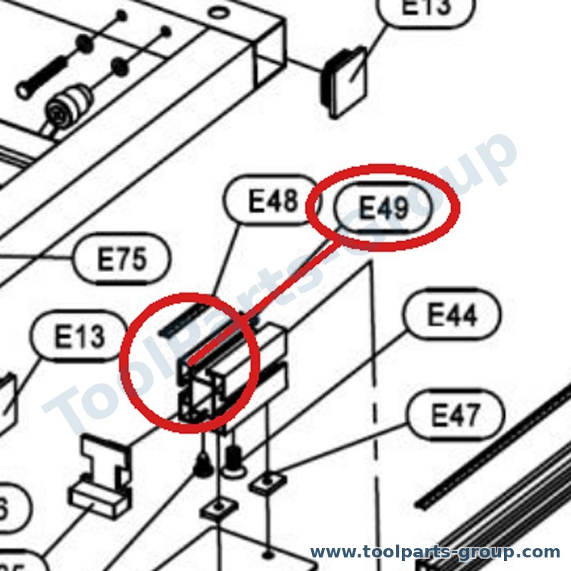 JET JTSS1600-E49 – Ersatzteil – Part E49 End, Extension Anschlag für JTSS1600, JTSS-1600