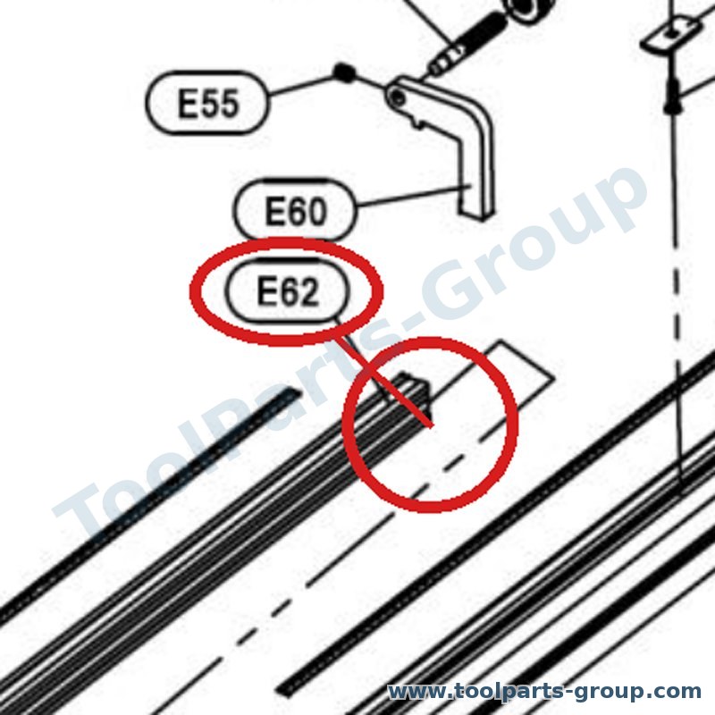 JET JTSS1600-E62 – Ersatzteil – Part E62 Extension Anschlag für JTSS1600, 10000044T, JTSS-1600