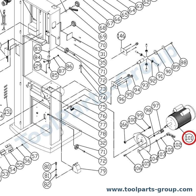 JET JWBS15-1101E – Ersatzteil – Motor 1.1KW / 230V / 1PH für JWBS-15