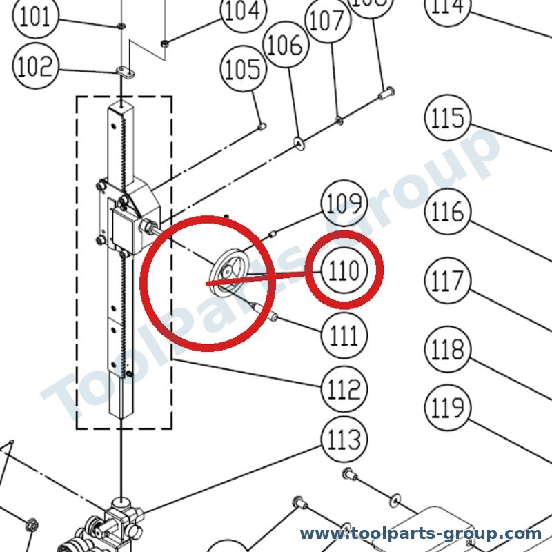 JET JWBS15-1118 – Ersatzteil – Handwheel 5 Pos. 118 für JWBS-15