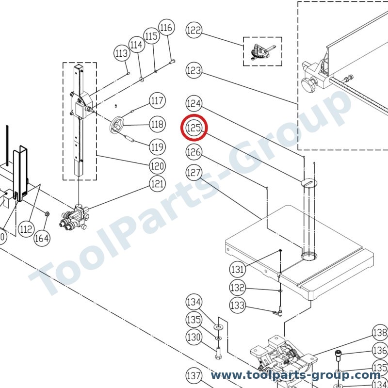 JET JWBS15-1125 – Ersatzteil – INSERT Tisch für JWBS-15, JWBS-18, JWBS-20
