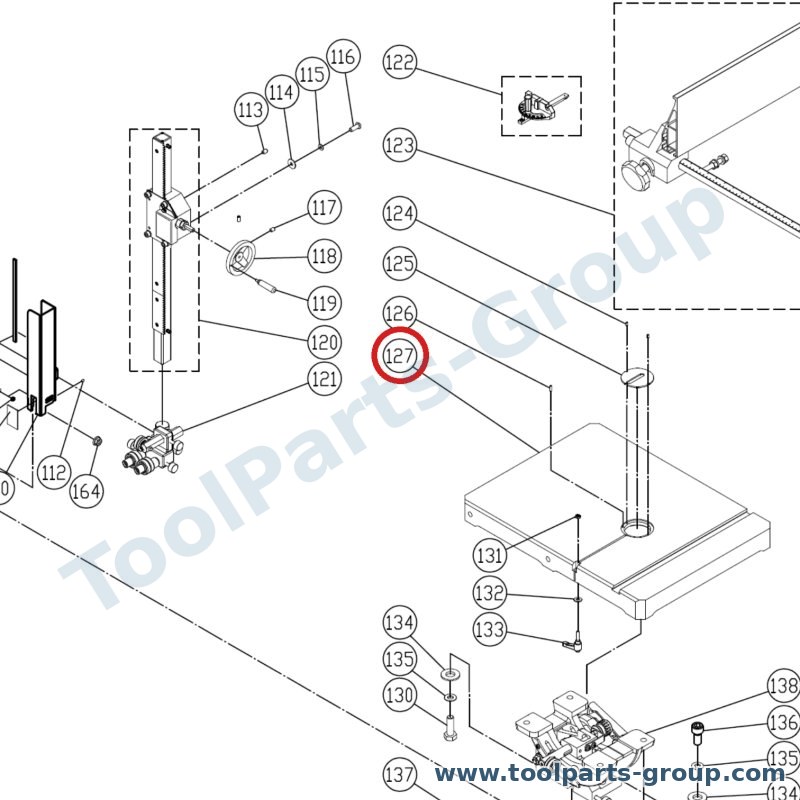JET JWBS15-1127 – Ersatzteil – Tisch für JWBS-15
