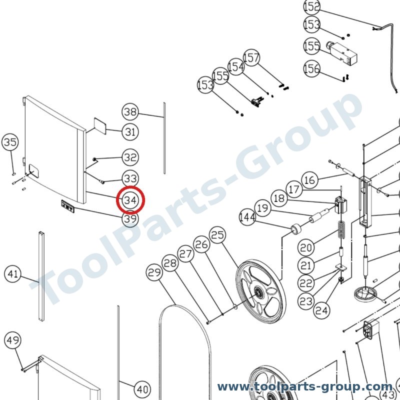 JET JWBS15M-134 – Ersatzteil – oben Cabinet Door für JWBS-15