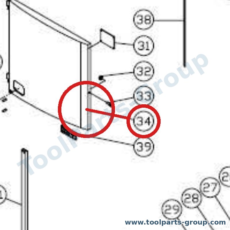 JET JWBS18BM-134 – Ersatzteil – oben Cabinet Door Pos. 34 für JWBS-18