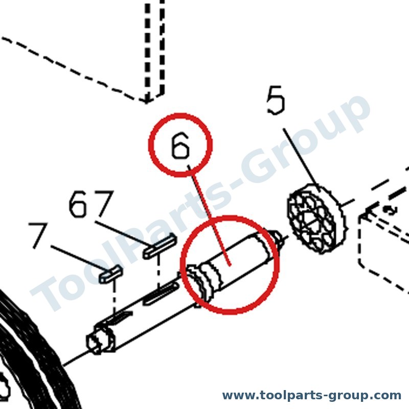 JET JWBS18DXA-206 – Ersatzteil – Spindel Pos. 6 unten Rad für JWBS-18, 212.20MM, 212MM