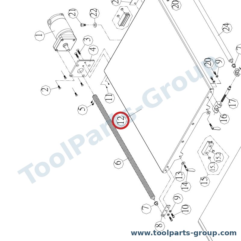 JET JWDS2244-212 – Ersatzteil – Vorschubtisch für JWDS-2244